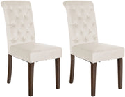 Set di 2 sedie da pranzo Lisburn crema,Velluto