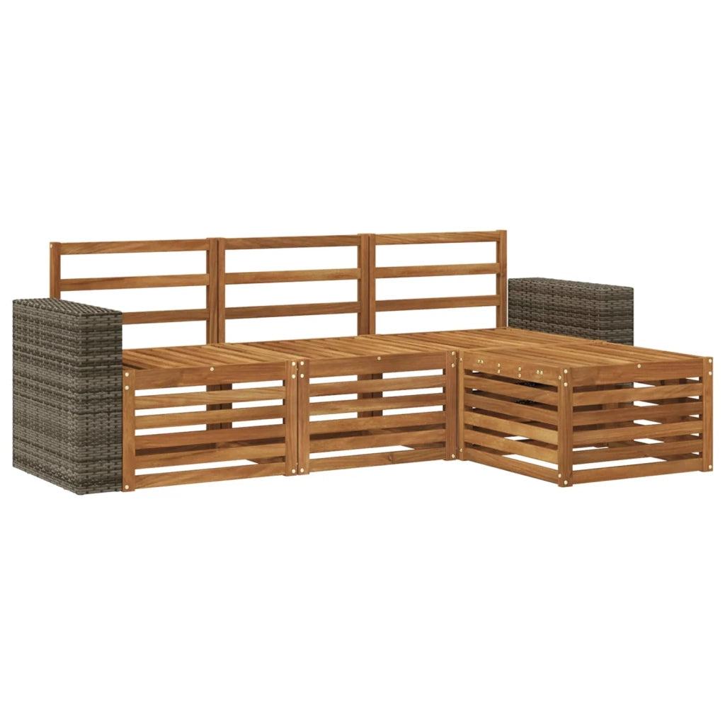 Set di divani da esterno 4 pz Naturale 3384215