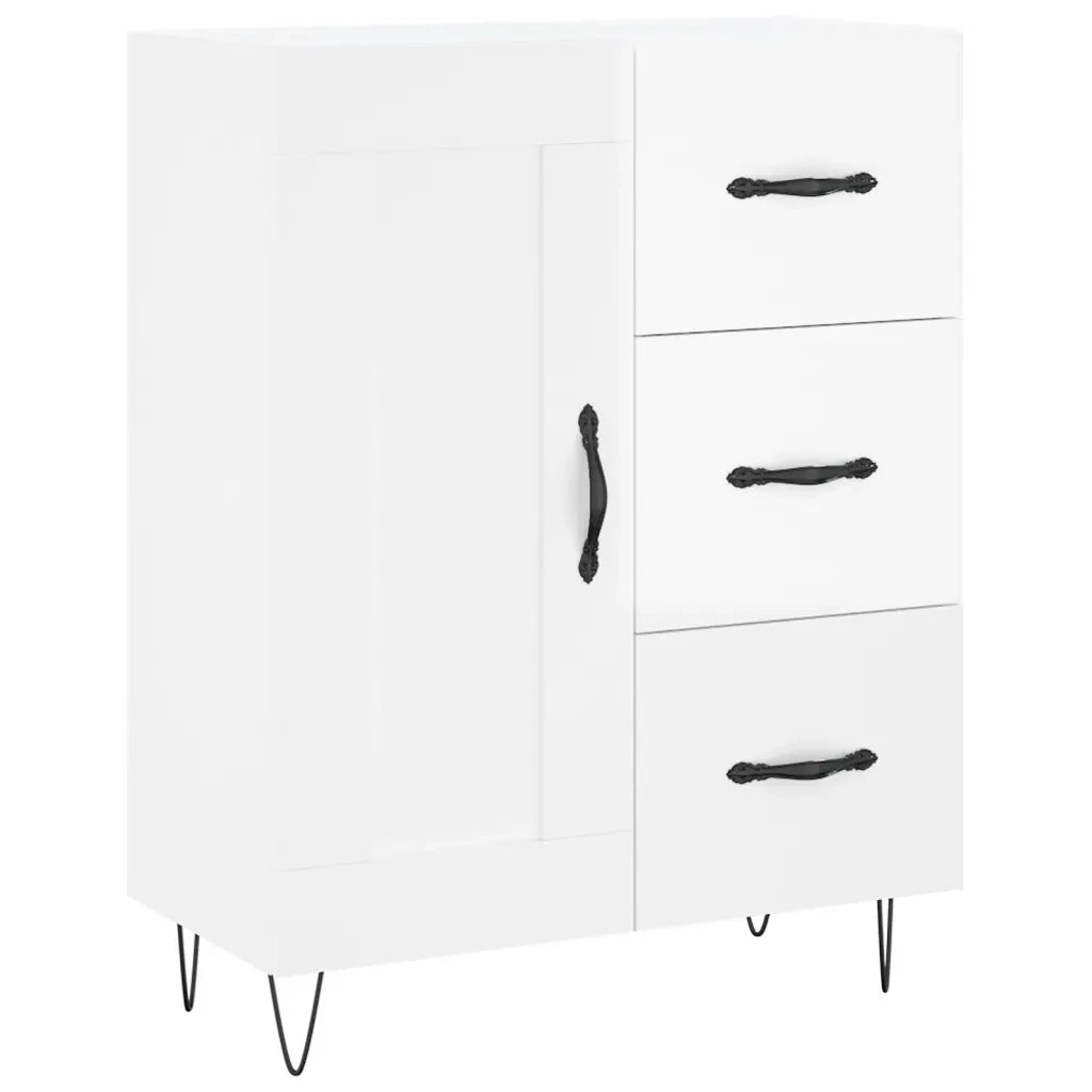 Credenza-Buffet-Armadio da cucina 69,5x34x90 cm in Legno Multistrato Bianco Lucido 318050