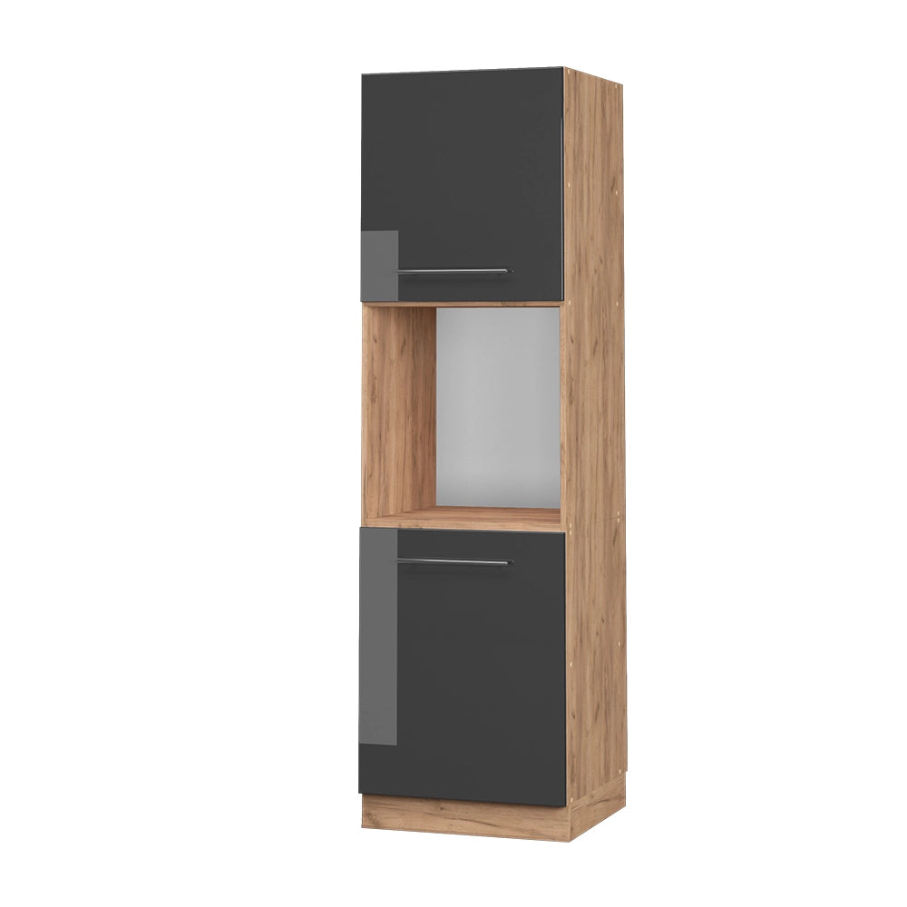 Vicco Mobile per forno da incasso Antracite lucido 60 cm aperto