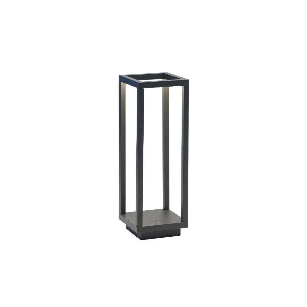Lanterna Home da tavolo Grigio Scuro a Led da 2,2w a batteria IP54 Zafferano 3000K 12h massima potenza in alluminio
