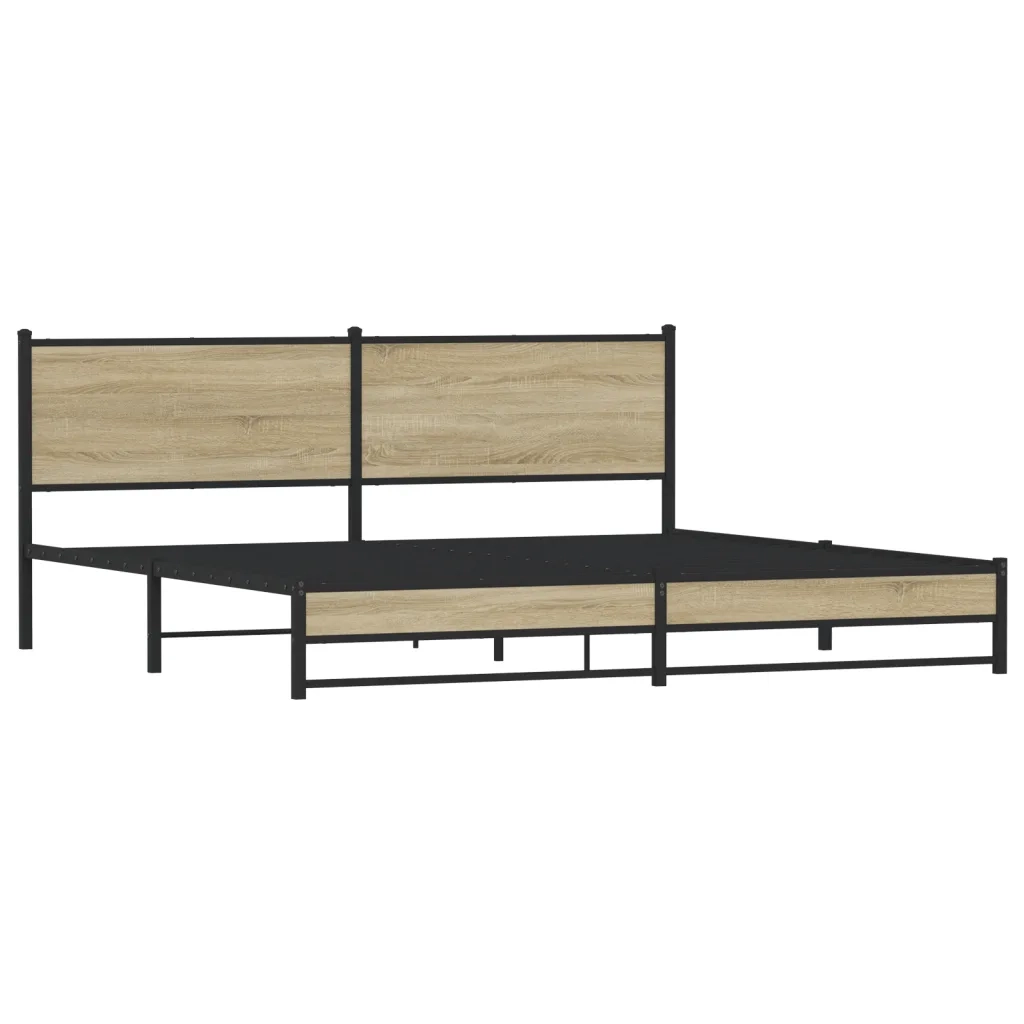 Giroletto senza Materaso in Metallo Rovere Sonoma 193x203 cm