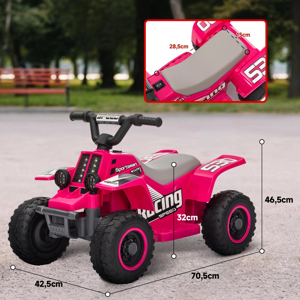 Quad Bike Elettrico Bambini ¨C zephmum ¨C Rosa con Luci LED