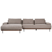 Divano in tessuto ad angolo retto Marrone Chiaro Tessuto Gambe in metallo 3 posti Stile minimalista