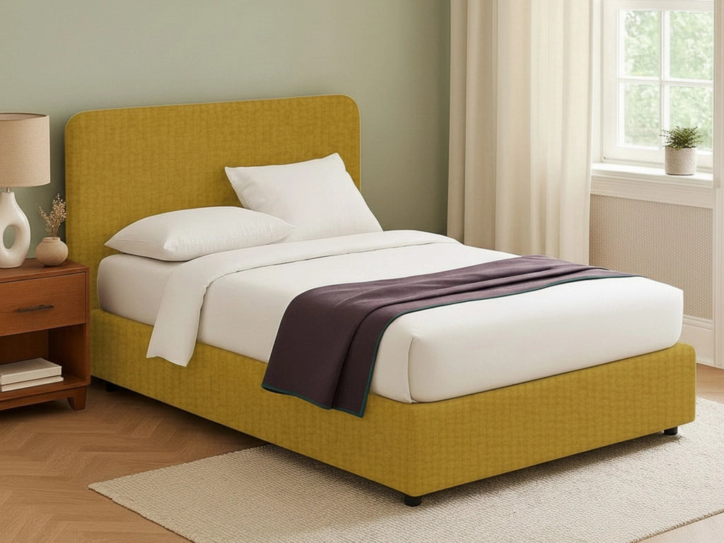 Telford, Letto Piazza e Mezza Sfoderabile Made in Italy, Giallo Ocra