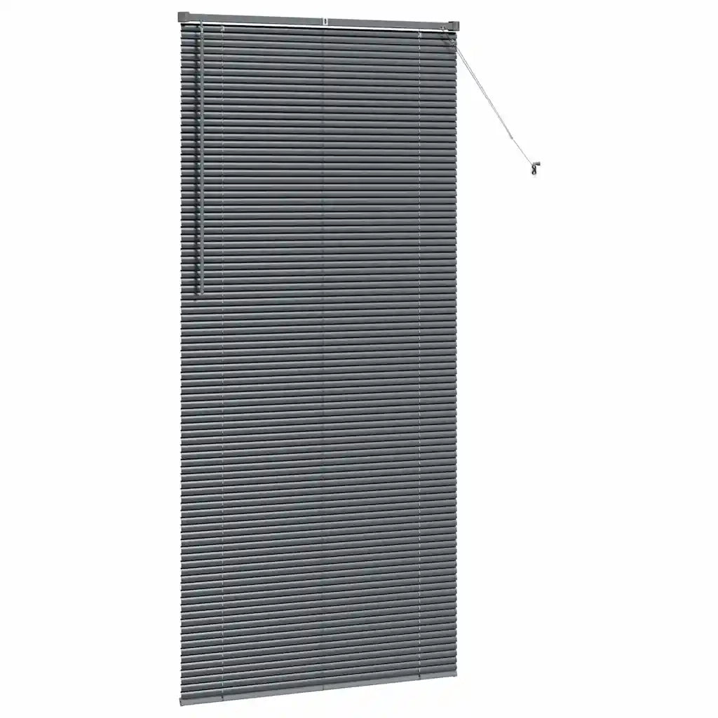 Tendaggi a Veneziana | Tenda a lamelle Grigio scuro 220 x 105 cm Alluminio