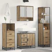 Set di mobili per il bagno con porta 4 pcs Rovere artigianale 3402498