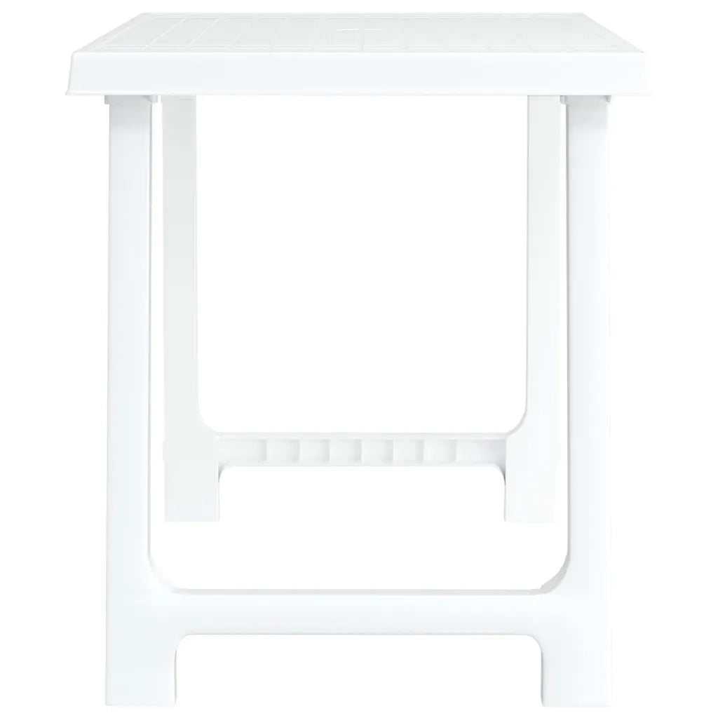 Tavolo da Campeggio Bianco 79x56x64cm in PP Aspetto in Legno 364737