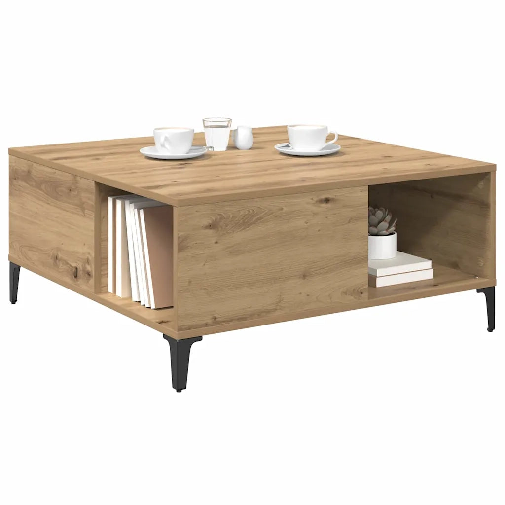 Tavolino da salotto Rovere artigianale 80 x 80 x 36,5 cm