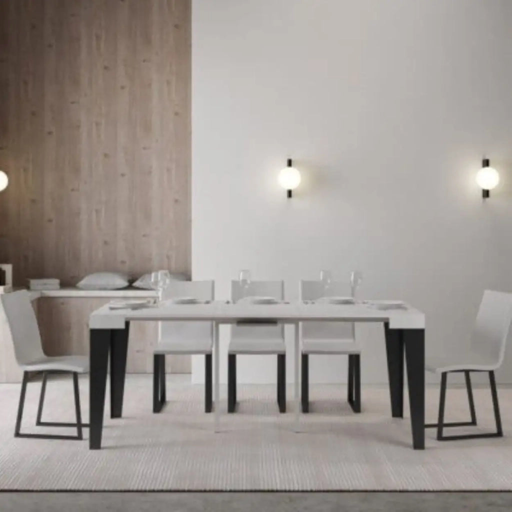 Consolle allungabile 90x40/196 cm Flame Small bianco frassino gambe antracite