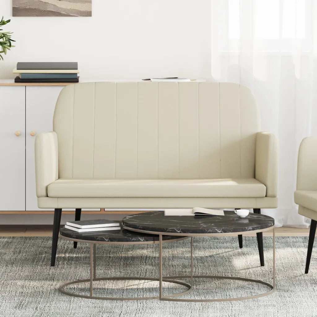 Panca Crema 107x80x81 cm in Similpelle