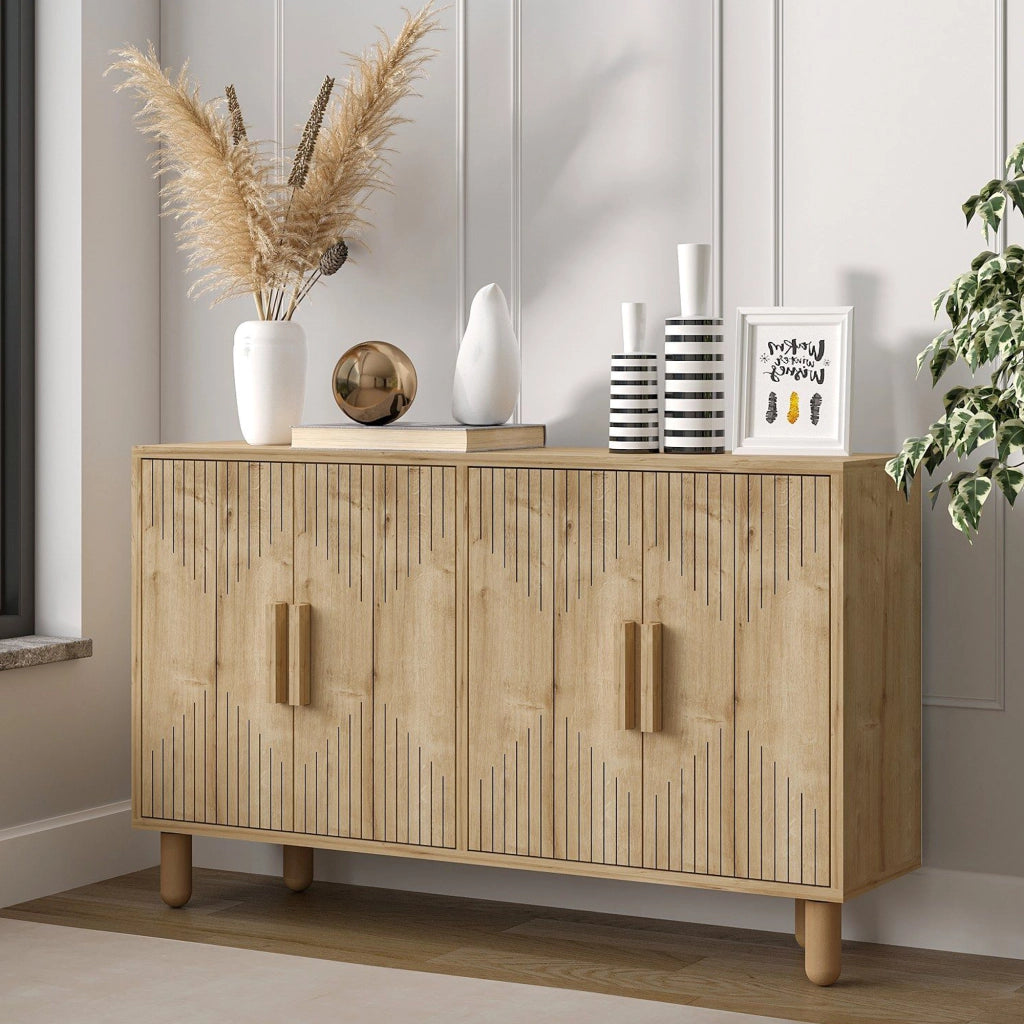 Madia Colzano, Credenza 2 Ripiani, 120x30x74h cm Marrone Rovere