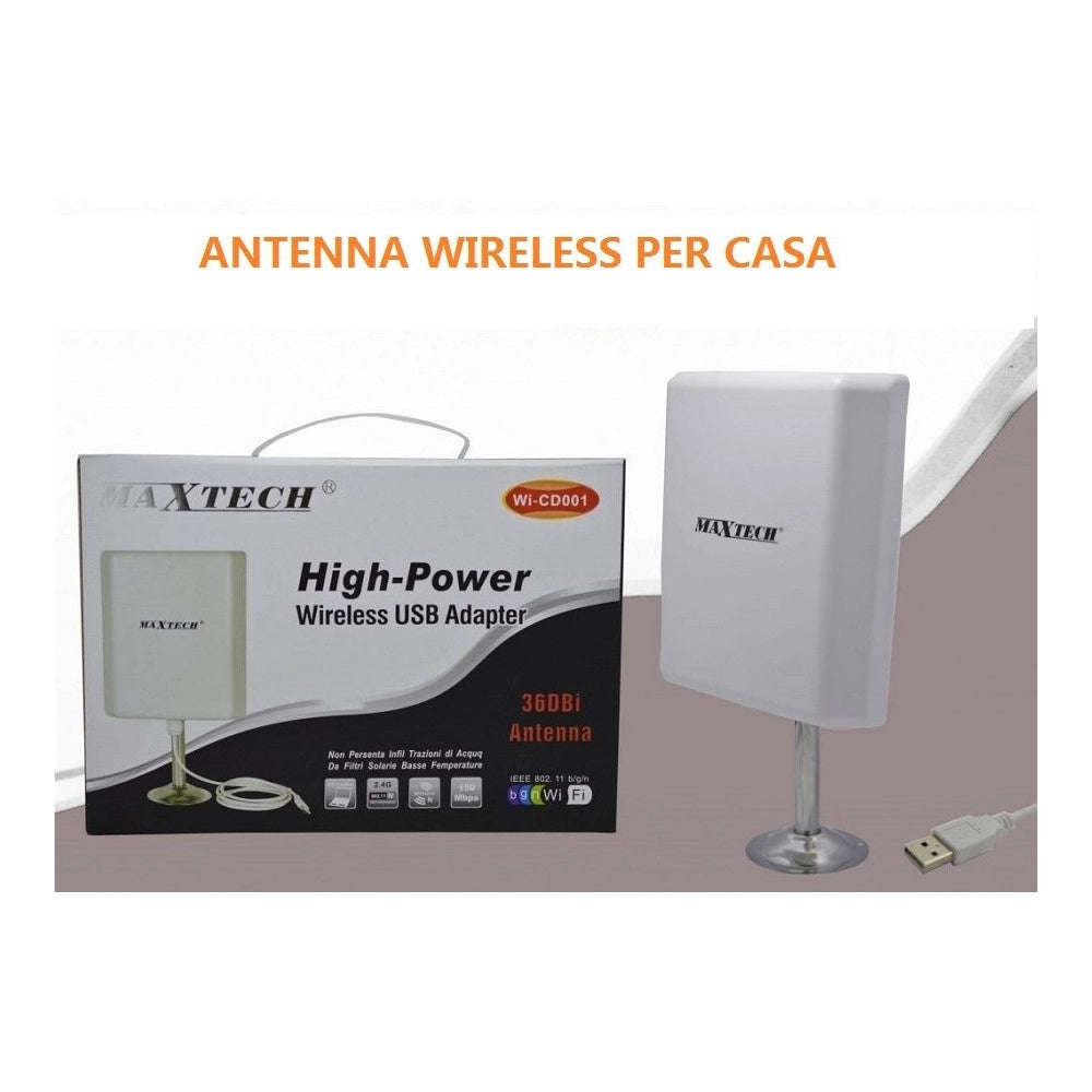 Trade Shop - Adattatore Wireless Wi-fi Amplificatore Antenna 36dbi 150mbps Wi-cd001 -