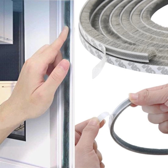 Borsetto autoadesivo per sigillatura finestre e porte - 10 m lungo, stopper per finestre e porte.