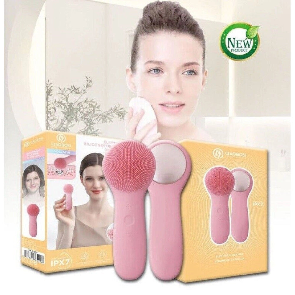 Trade Shop - Spazzola Pulizia Viso Elettrica Facciale Detergente Massaggio Silicone Mx-8419 -