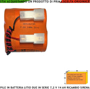 Pila litio ER34615M 7,2 V 14 Ah 2 Batterie Non Ricaricabile Ricambio Compatibile Sirena Radio Connettore Polarizzato Sostituibile Dimensioni H62XL69Ø34 mm Peso 231 gr Pronta all'Uso Direttiva ISO 9001