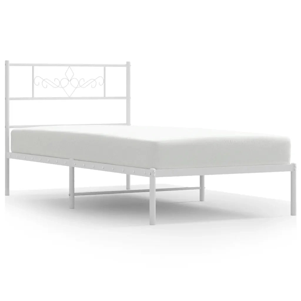 Giroletto con Testiera Metallo Bianco 100x190 cmcod mxl 101292