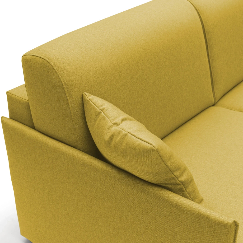 Evans Divano letto matrimoniale in tessuto impermeabile T13 169 cm (mat. 140x197) giallo