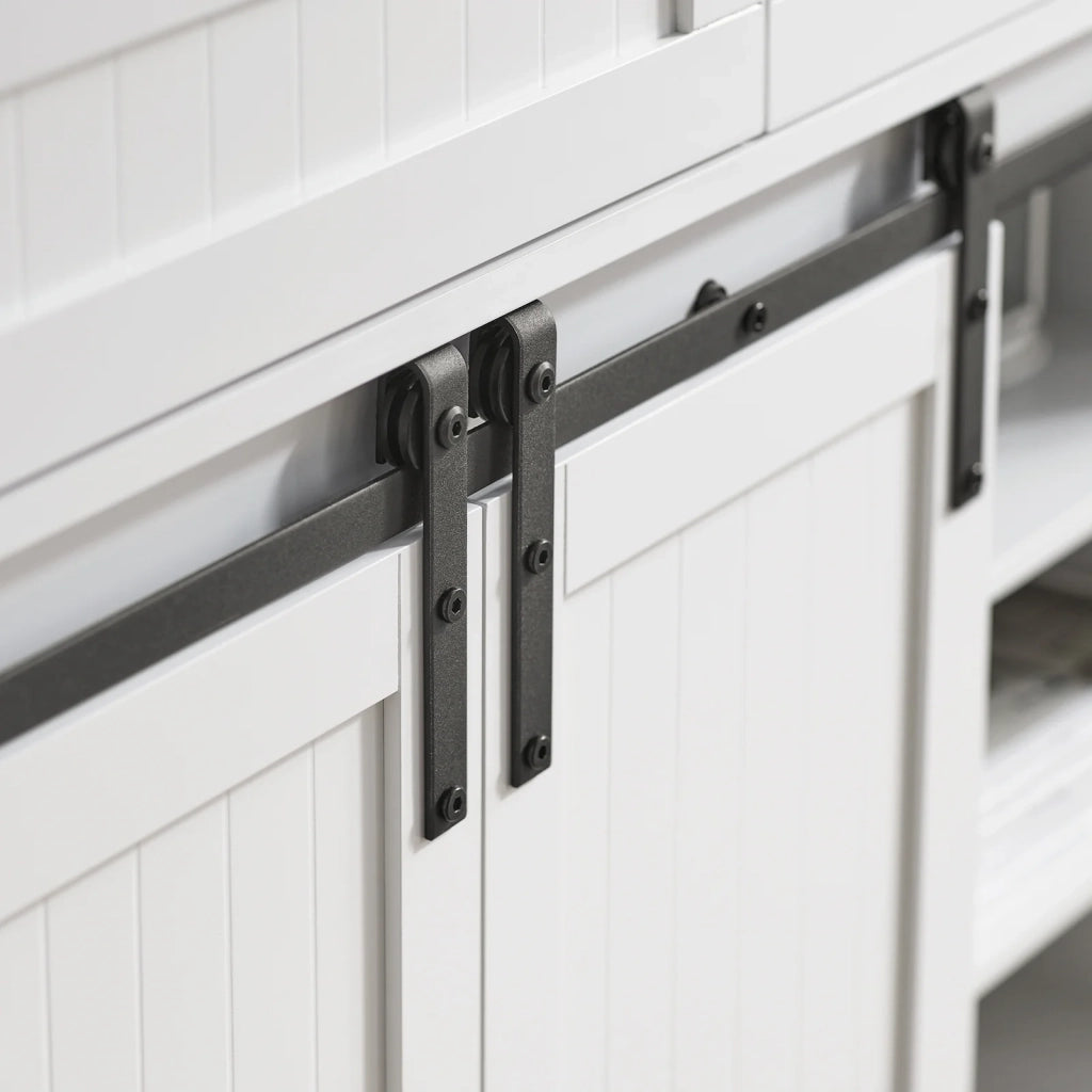 Mobile da cucina Credenza con ante scorrevoli Credenza buffet Cassettiera bianca 104x35x93cm FSB74-W SoBuy