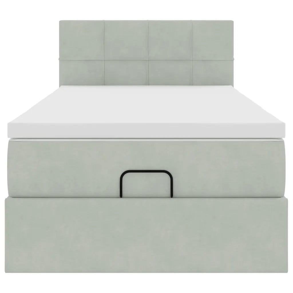 Struttura Letto Pouf con Materasso 90x200 cm in Velluto 3311747