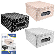KIT SET 3 PZ MAURY'S SCATOLA PORTABIANCHERIA CROME IN PVC 48 X 36X 24 CM ASSOR