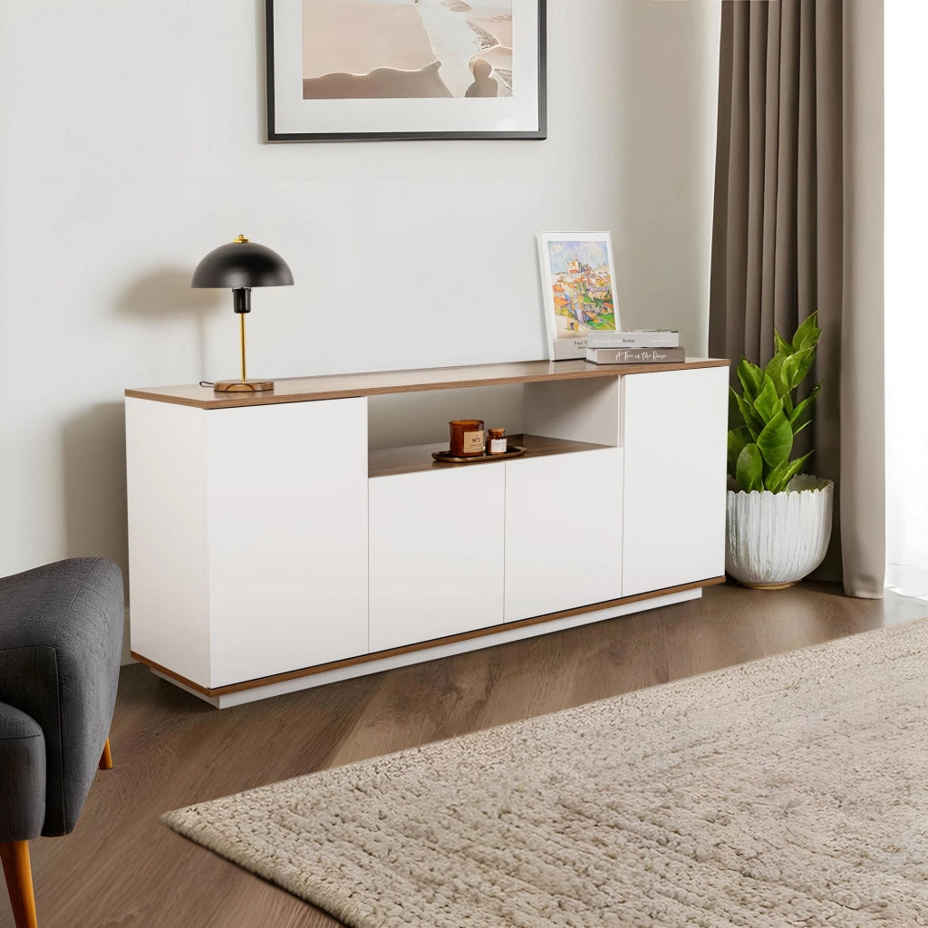 Credenza in legno "Arista" - 180 x 44 x 75 cm - Bianco