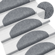 Tappetini per scale autoadesivi 10 pz 65x21x4 cm Grigio chiaro Semicircolari Grandi 149705