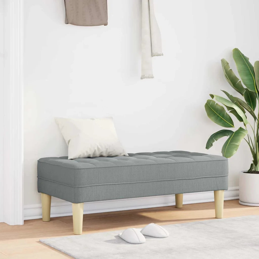 panchina con cuscino Grigio chiaro 113 x 57 x 39 cm Tessuto CFW9562879