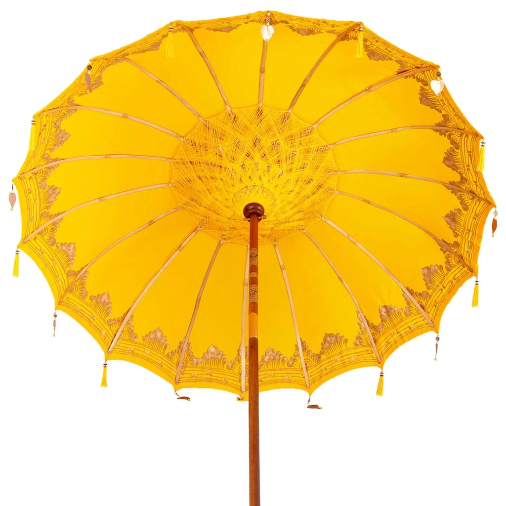 Ombrello balinese con base Giallo 215 x 215 x 260 cm 3356903