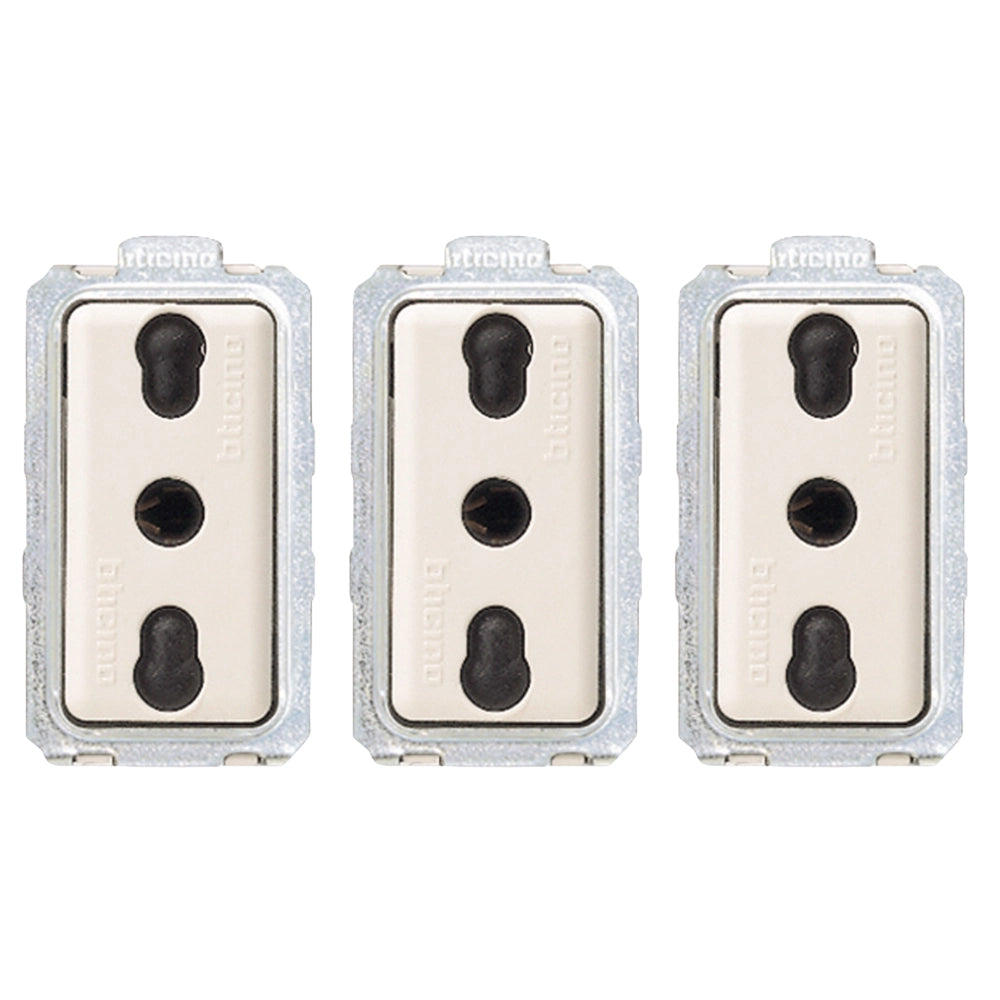 Magic presa bticino bivalente bipasso 10/16a per uso domestico e professionale articolo 5180 *** numero pezzi 3, conf...