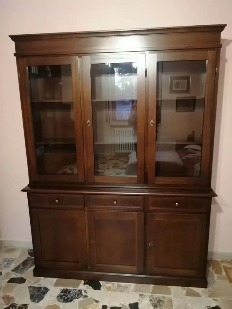 Soggiorno arte povera in legno massello tinta noce - Mobili 2G