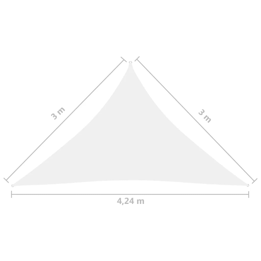 Vela ombreggiante triangolare in tessuto Oxford 3 x 3 x 4,24 m bianco 02_0009828