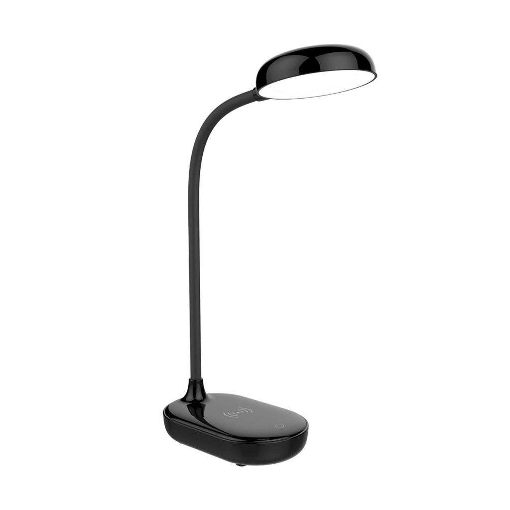 Lampada da Scrivania LED Flessibile con Caricatore wireless Qi 15W Controlli Touch Nero BigBen Connected