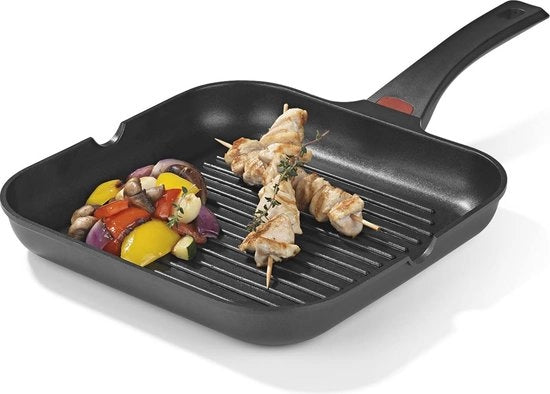 Griglia in Alluminio Fuso 28 cm con Indicatore di Calore e Rivestimento a 3 Strati