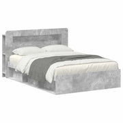 Letto matrimoniale | Letto per adulti | Telaio del letto con storage Grigio Cemento 140 x 200 cm