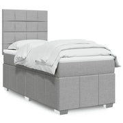 Giroletto a Molle con Materasso Grigio Chiaro 80x200 cm Tessuto