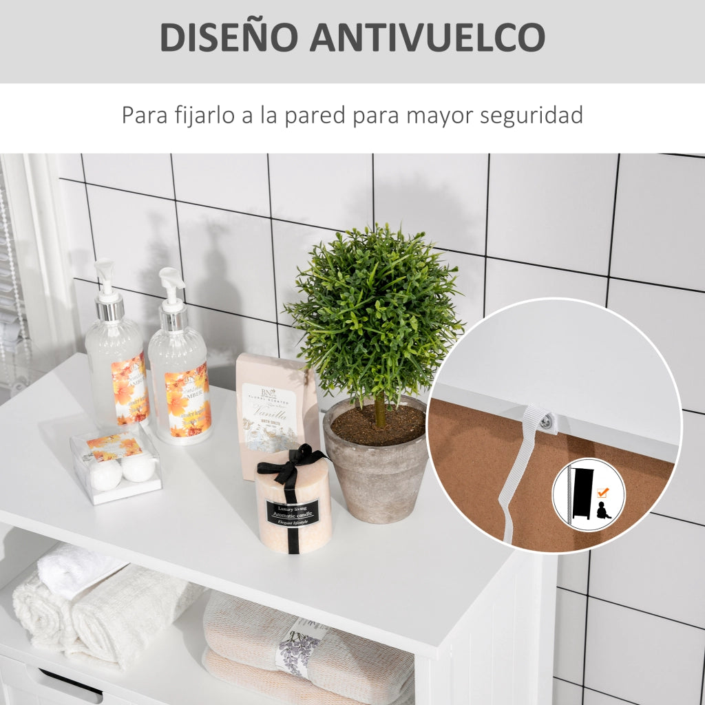 Armadio con 2 ante e 2 cassetti ¨C zephmum ¨C bianco 60x30x108,8 cm