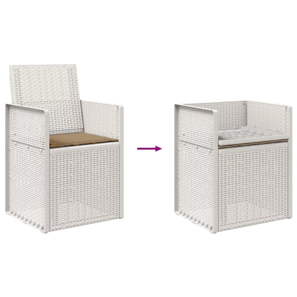 Sedie da pranzo da giardino 2 pcs Bianco e Tortora PP