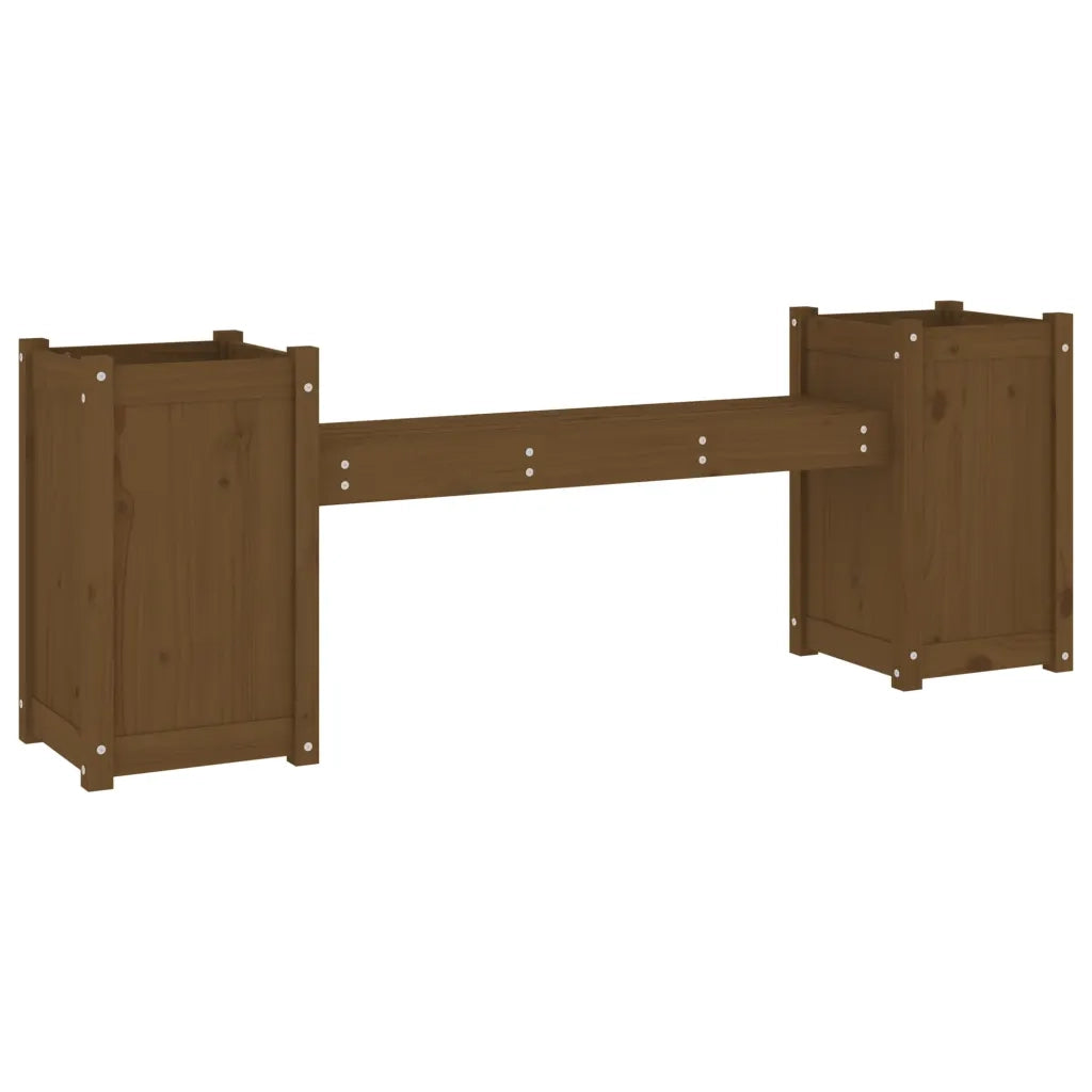 Panchina Fioriera Marrone Ambra 180x36x63cm Legno Massello Pino 825166
