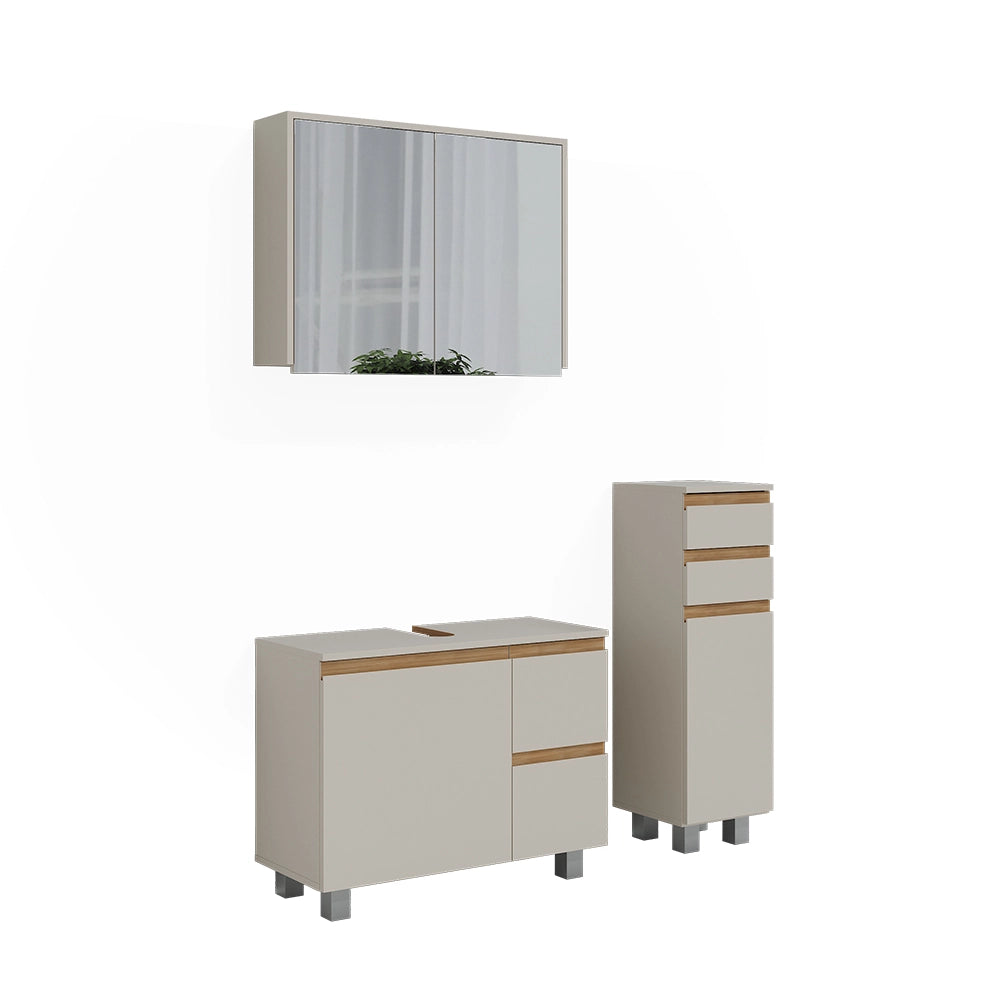 Vicco Set di mobili da bagno Cashmere/Artigianale 3 parti