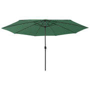 Ombrellone da esterno con LED e palo in metallo 400 cm verde 02_0008186