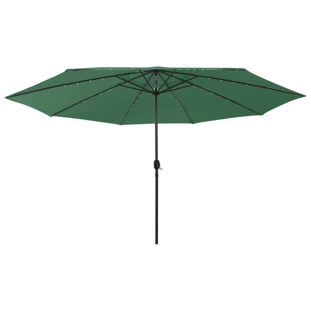 Ombrellone da esterno con LED e palo in metallo 400 cm verde 02_0008186