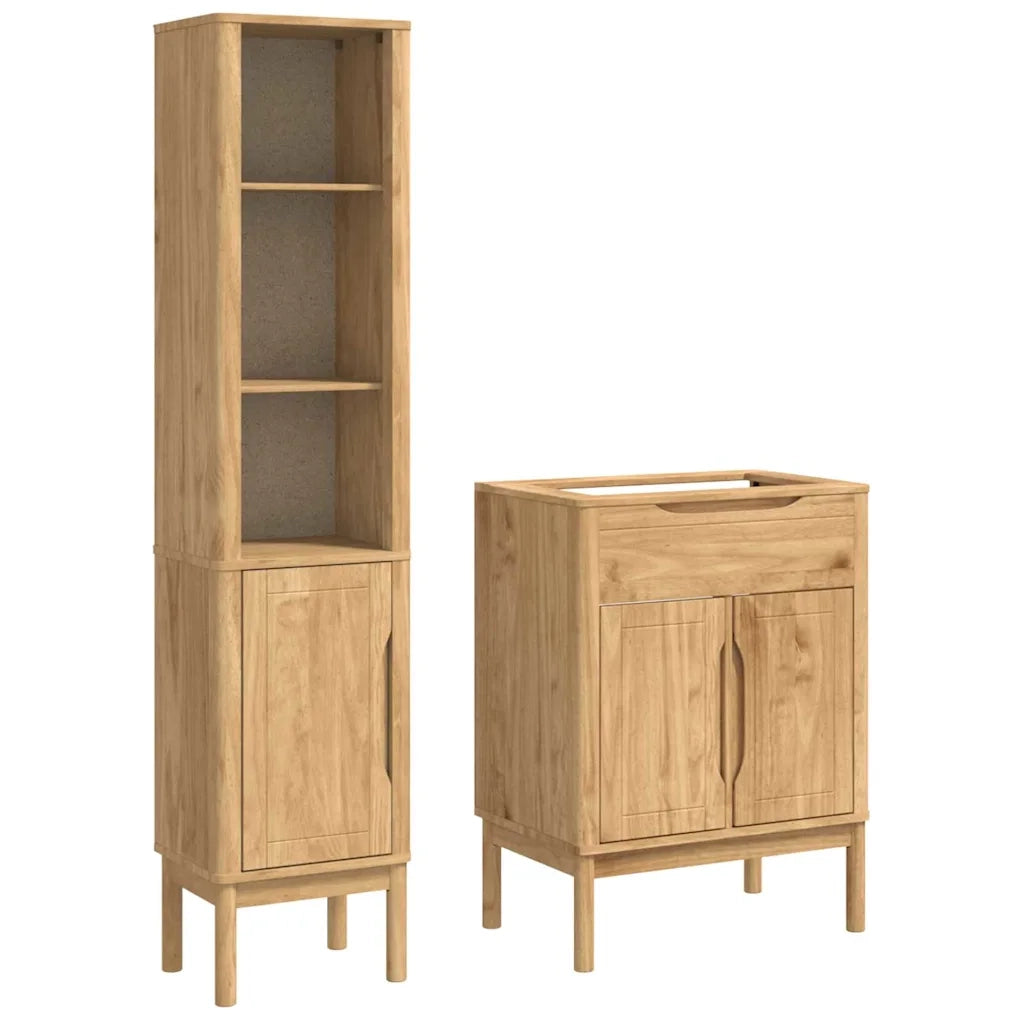 Set di mobili per il bagno con porta FLORO 2 pcs Marrone cerato