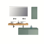 Composizione doppio lavabo 7 pezzi VENERE quercia / salvia
