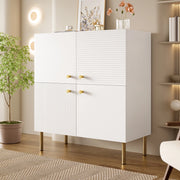 Credenza da sala da pranzo, mobile da ingresso, in MDF, con gambe in metallo, bianco