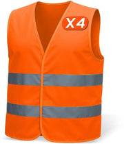 Set di Cinture di Sicurezza da 4 pezzi - Alta Visibilità - Strisce Riflettenti - Leggero e Respiroso - Taglia XL - Ideali per la Sicurezza Stradale - Cinture di Sicurezza