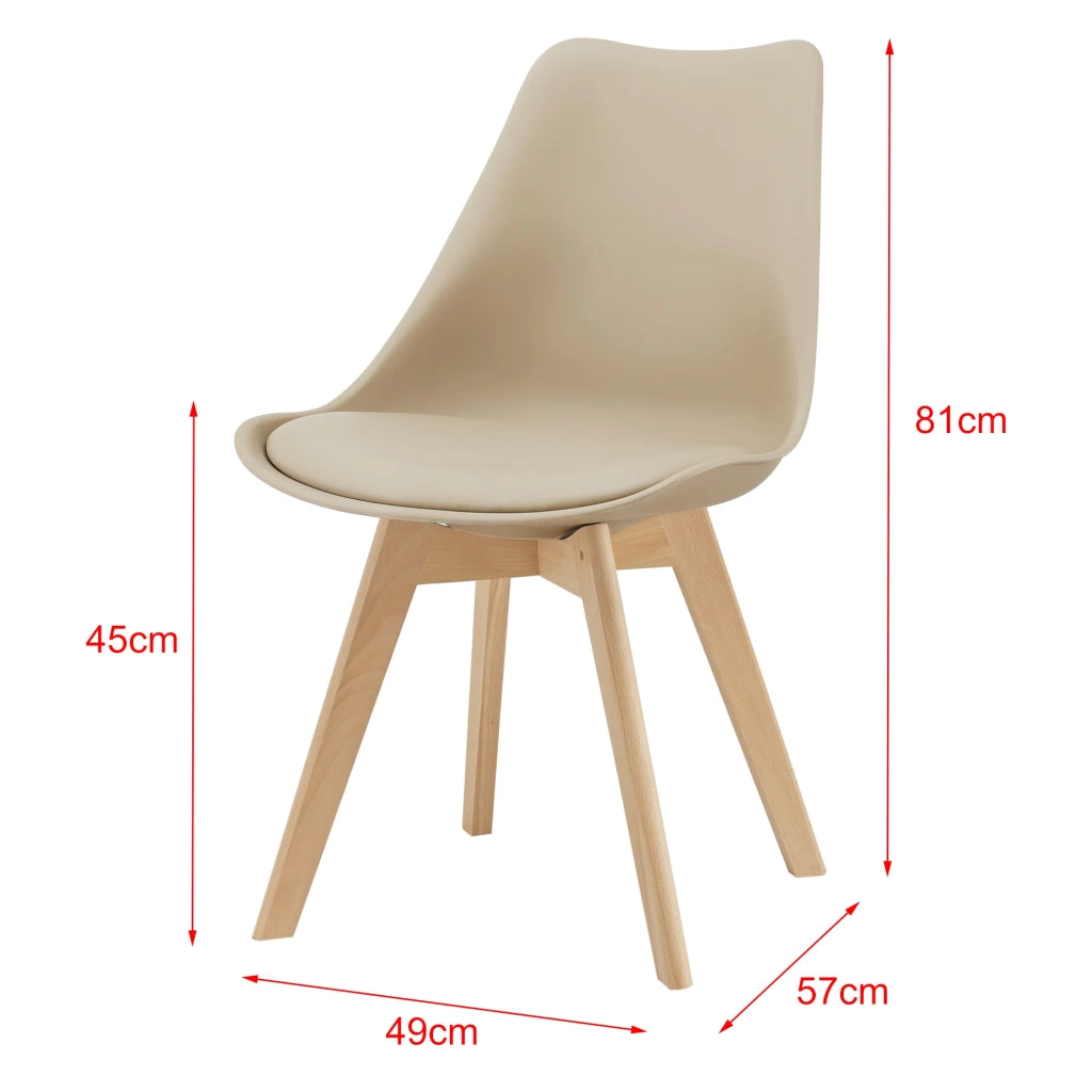 Set di 4 sedie da pranzo in similpelle color faggio beige 03_0006760
