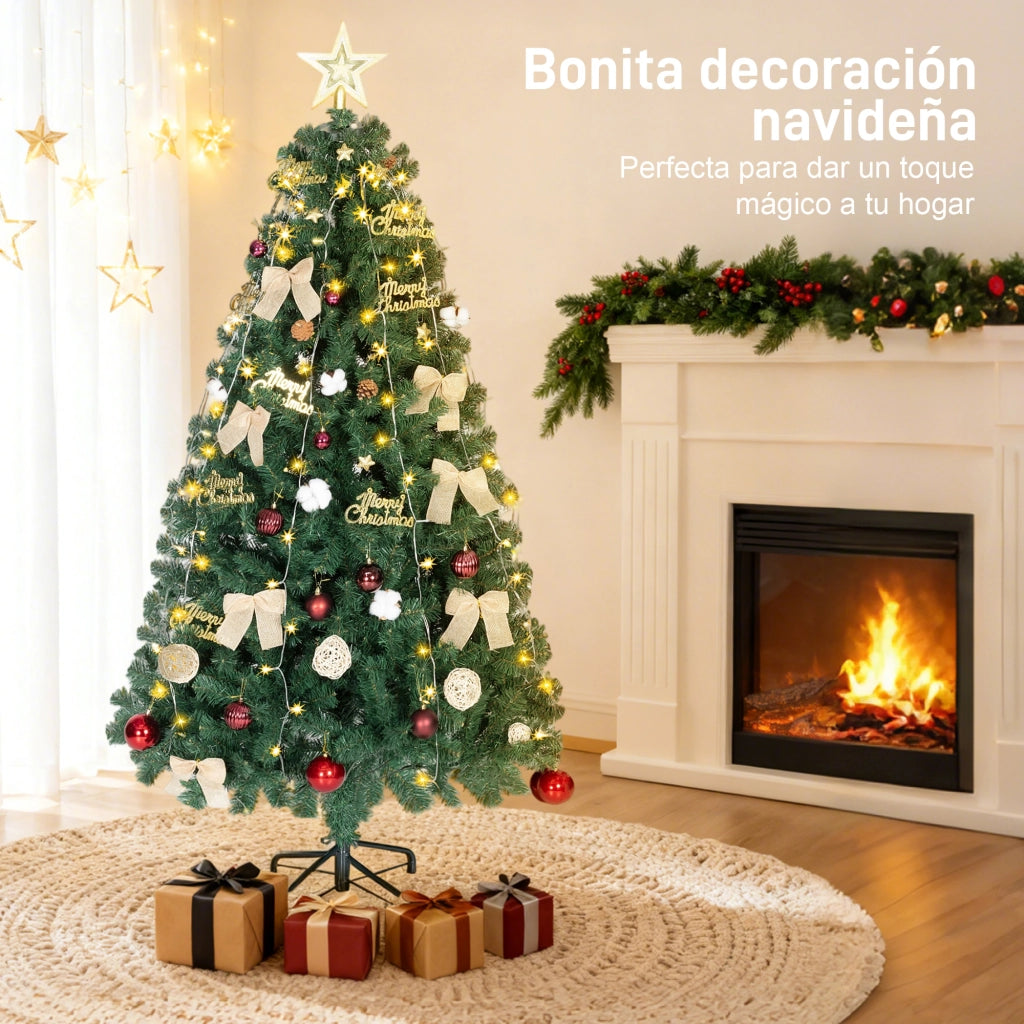 Albero di Natale 180 cm ¨C zephmum ¨C Verde con 200 Luci LED Bianco Caldo