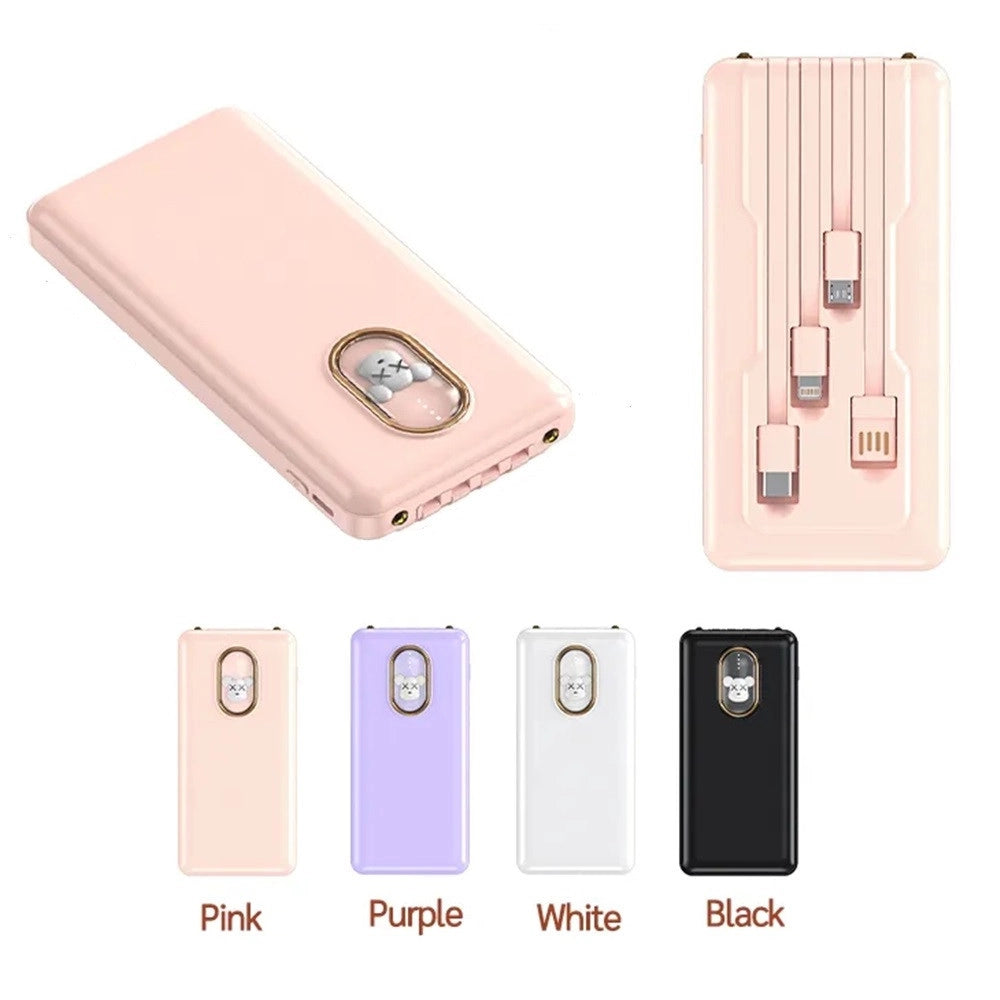 Trade Shop - Power Bank Caricabatterie Portatile Da 12000mah 5v/2.1a Con 4 Cavi Ricarica Q-dc388 -