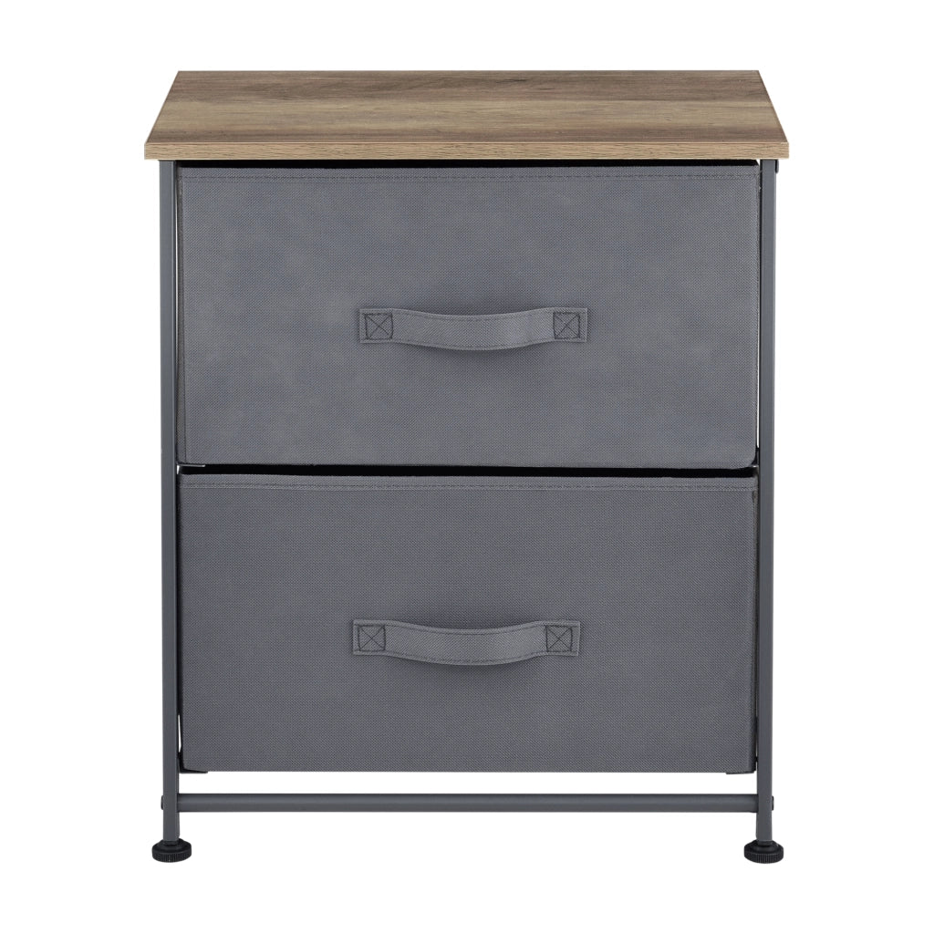 Comodino con 2 Cassetti in Tessuto Grigio scuro pro.tec